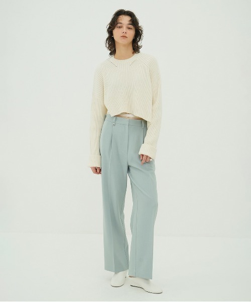CLANE（クラネ）の「2WAY TUCK STRAIGHT PANTS（スラックス・レディース・ブルー/グレー/ブラック・0/1/2）」の22枚目の写真