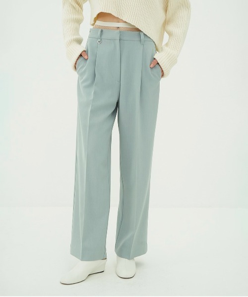 CLANE（クラネ）の「2WAY TUCK STRAIGHT PANTS（スラックス・レディース・ブルー/グレー/ブラック・0/1/2）」の18枚目の写真