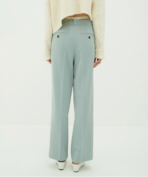 CLANE（クラネ）の「2WAY TUCK STRAIGHT PANTS（スラックス・レディース・ブルー/グレー/ブラック・0/1/2）」の20枚目の写真