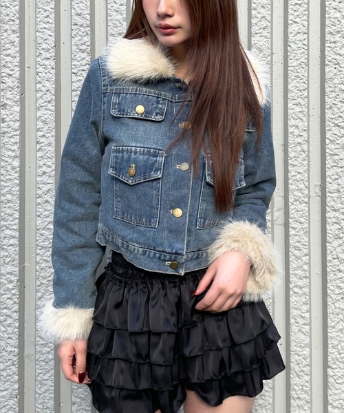 3.3 Field Trip （3.3フィールドトリップ）の「3.3 Field Trip／ファードッキングデニムジャケット（デニムジャケット・レディース・ブラック/ブルー・FREE）」の2枚目の写真