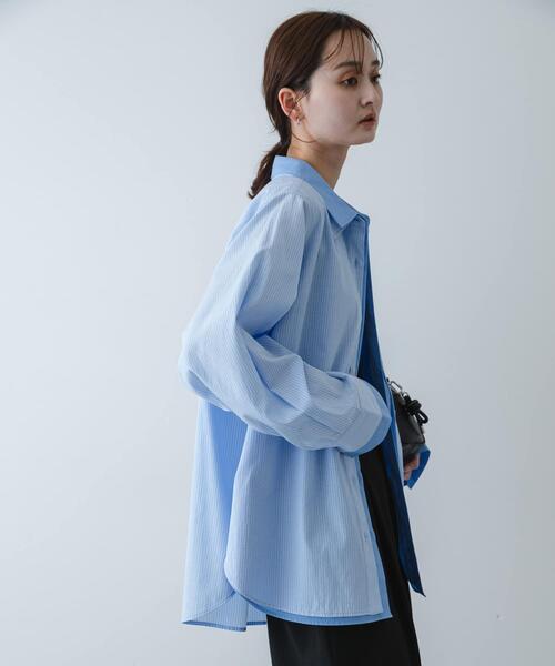 セール】『WEB限定』フェイクレイヤードルーズシャツ（シャツ/ブラウス