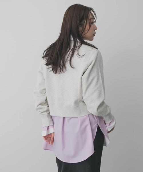 SENSE OF PLACE by URBAN RESEARCH（センスオブプレイスバイアーバンリサーチ）の「『WEB限定』フェイクレイヤードルーズシャツ（シャツ/ブラウス・レディース・ピンク/ブルー系その他/ネイビー・ONE）」の7枚目の写真