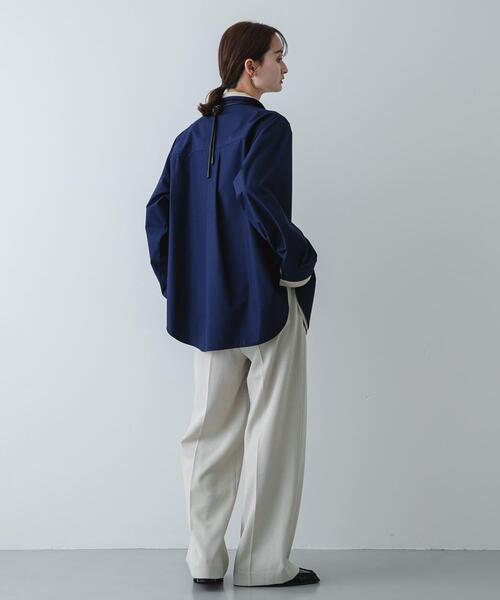 SENSE OF PLACE by URBAN RESEARCH（センスオブプレイスバイアーバンリサーチ）の「『WEB限定』フェイクレイヤードルーズシャツ（シャツ/ブラウス・レディース・ピンク/ブルー系その他/ネイビー・ONE）」の15枚目の写真