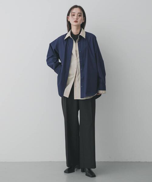 SENSE OF PLACE by URBAN RESEARCH（センスオブプレイスバイアーバンリサーチ）の「『WEB限定』フェイクレイヤードルーズシャツ（シャツ/ブラウス・レディース・ピンク/ブルー系その他/ネイビー・ONE）」の16枚目の写真
