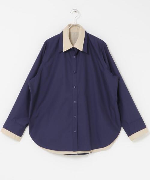 SENSE OF PLACE by URBAN RESEARCH（センスオブプレイスバイアーバンリサーチ）の「『WEB限定』フェイクレイヤードルーズシャツ（シャツ/ブラウス・レディース・ピンク/ブルー系その他/ネイビー・ONE）」の17枚目の写真
