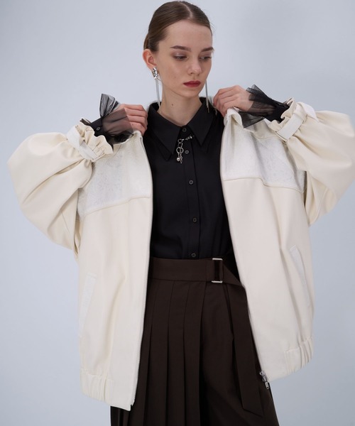 HARE（ハレ）の「アソートジャガードキリカエブルゾン(HARE)（ブルゾン・レディース・オフホワイト/グレー/ブラック・FREE）」の7枚目の写真