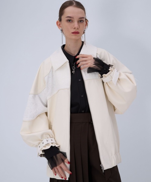 HARE（ハレ）の「アソートジャガードキリカエブルゾン(HARE)（ブルゾン・レディース・オフホワイト/グレー/ブラック・FREE）」の8枚目の写真