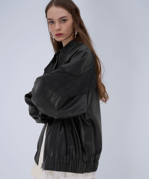 HARE（ハレ）の「アソートジャガードキリカエブルゾン(HARE)（ブルゾン・レディース・オフホワイト/グレー/ブラック・FREE）」の10枚目の写真