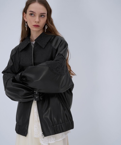 HARE（ハレ）の「アソートジャガードキリカエブルゾン(HARE)（ブルゾン・レディース・オフホワイト/グレー/ブラック・FREE）」の11枚目の写真