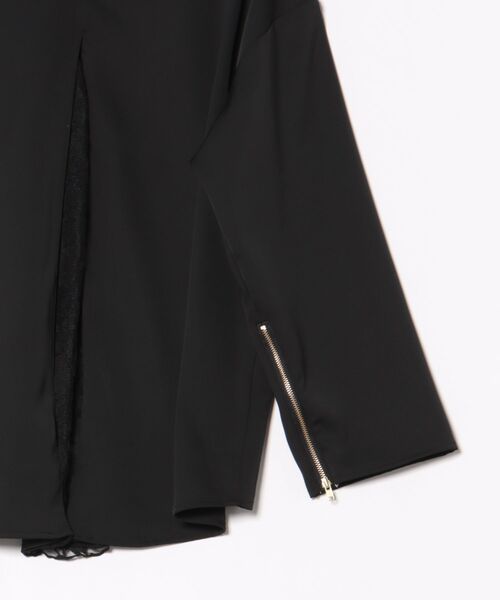 Q（キュー）の「レースドッキングツイルブラウス（シャツ/ブラウス・レディース・ベージュ/ブラック・MEDIUM）」の6枚目の写真