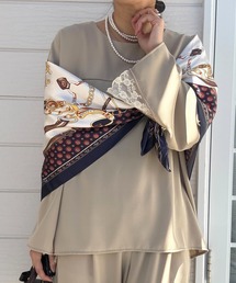 Q | レースドッキングツイルブラウス(シャツ/ブラウス)