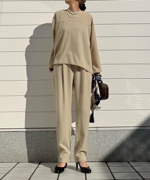 Q（キュー）の「レースドッキングツイルブラウス（シャツ/ブラウス・レディース・ベージュ/ブラック・MEDIUM）」の12枚目の写真