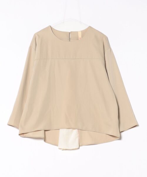 Q（キュー）の「レースドッキングツイルブラウス（シャツ/ブラウス・レディース・ベージュ/ブラック・MEDIUM）」の4枚目の写真