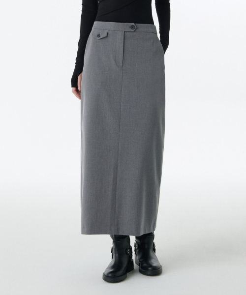 MUSINSA STANDARD WOMAN（ムシンサスタンダードウーマン）の「ウィメンズストレートマキシスカート[メランジグレー]（スカート・レディース・その他・LARGE/MEDIUM/SMALL/X-SMALL/X-LARGE）」の5枚目の写真