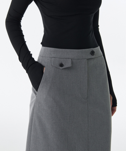 MUSINSA STANDARD WOMAN（ムシンサスタンダードウーマン）の「ウィメンズストレートマキシスカート[メランジグレー]（スカート・レディース・その他・LARGE/MEDIUM/SMALL/X-SMALL/X-LARGE）」の8枚目の写真