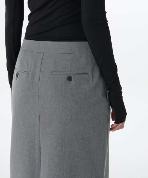 MUSINSA STANDARD WOMAN（ムシンサスタンダードウーマン）の「ウィメンズストレートマキシスカート[メランジグレー]（スカート・レディース・その他・LARGE/MEDIUM/SMALL/X-SMALL/X-LARGE）」の2枚目の写真