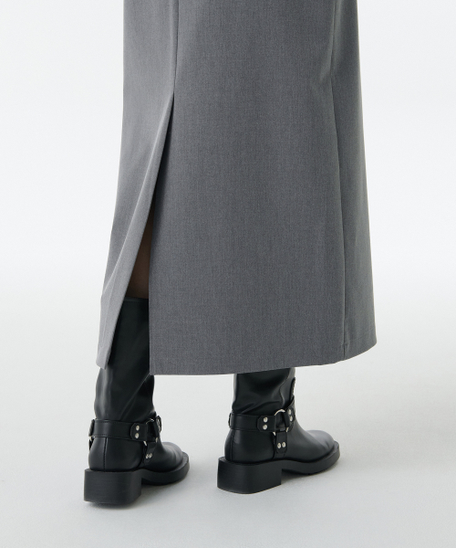 MUSINSA STANDARD WOMAN（ムシンサスタンダードウーマン）の「ウィメンズストレートマキシスカート[メランジグレー]（スカート・レディース・その他・LARGE/MEDIUM/SMALL/X-SMALL/X-LARGE）」の3枚目の写真