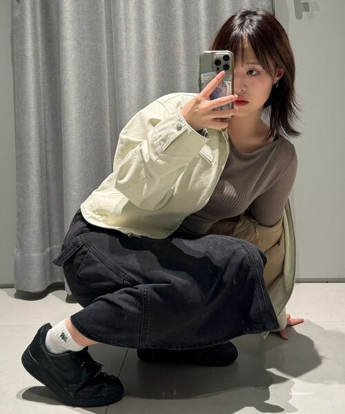 MUSINSA STANDARD WOMAN（ムシンサスタンダードウーマン）の「ウィメンズキャンバスワークジャケット [クリーム]（デニムジャケット・レディース・その他・LARGE/MEDIUM/SMALL/X-SMALL）」の7枚目の写真