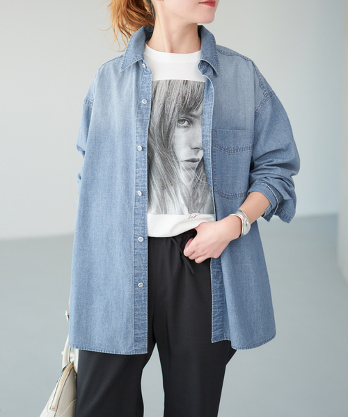 Spick & Span（スピックアンドスパン）の「シャンブレールーズシャツ（シャツ/ブラウス・レディース・スカイブルー/ブルー・FREE）」の2枚目の写真