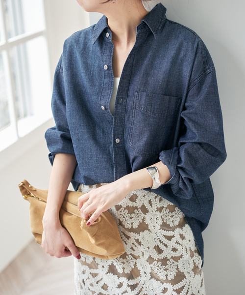 Spick & Span（スピックアンドスパン）の「シャンブレールーズシャツ（シャツ/ブラウス・レディース・スカイブルー/ブルー・FREE）」の22枚目の写真