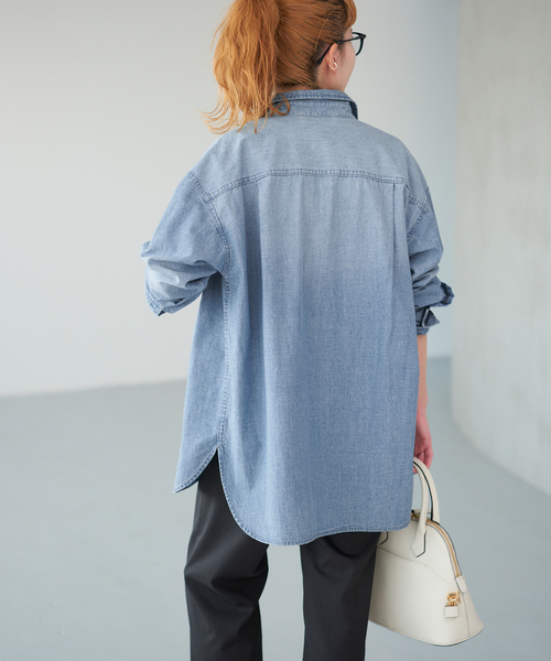 Spick & Span（スピックアンドスパン）の「シャンブレールーズシャツ（シャツ/ブラウス・レディース・スカイブルー/ブルー・FREE）」の6枚目の写真