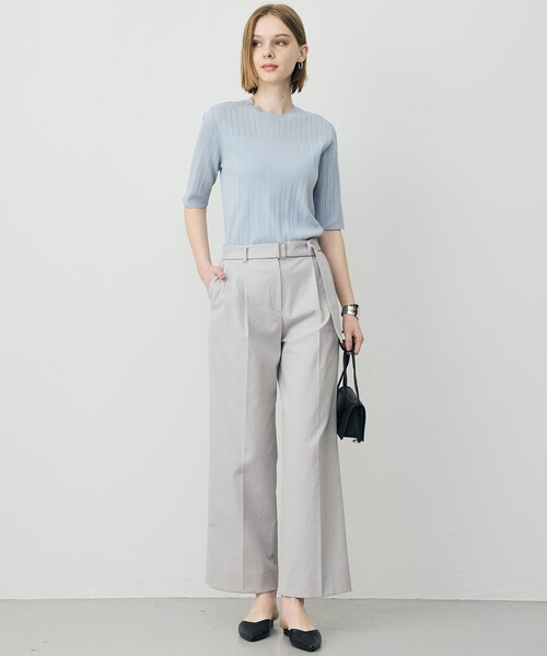ICB（アイシービー）の「LooseWeave ワイドパンツ（その他パンツ・レディース・ダルブルー系/ライトイエロー系・2/4/6）」の7枚目の写真