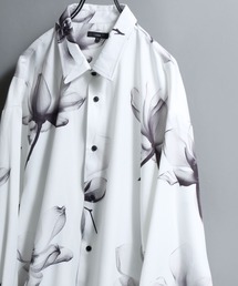 ANPAS（アンパス）の「All-over patterned georgette fluid shirt/ジョーゼット とろみ 総柄長袖シャツ 柄シャツ メンズ ペイズリー/フラワー/幾何学/レトロ/モノトーン（シャツ/ブラウス）」