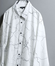 ANPAS（アンパス）の「All-over patterned georgette fluid shirt/ジョーゼット とろみ 総柄長袖シャツ 柄シャツ メンズ ペイズリー/フラワー/幾何学/レトロ/モノトーン（シャツ/ブラウス）」