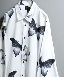 ANPAS（アンパス）の「All-over patterned georgette fluid shirt/ジョーゼット とろみ 総柄長袖シャツ 柄シャツ メンズ ペイズリー/フラワー/幾何学/レトロ/モノトーン（シャツ/ブラウス）」