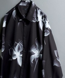 ANPAS（アンパス）の「All-over patterned georgette fluid shirt/ジョーゼット とろみ 総柄長袖シャツ 柄シャツ メンズ ペイズリー/フラワー/幾何学/レトロ/モノトーン（シャツ/ブラウス）」