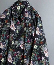 ANPAS（アンパス）の「All-over patterned georgette fluid shirt/ジョーゼット とろみ 総柄長袖シャツ 柄シャツ メンズ ペイズリー/フラワー/幾何学/レトロ/モノトーン（シャツ/ブラウス）」