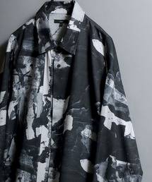 ANPAS（アンパス）の「All-over patterned georgette fluid shirt/ジョーゼット とろみ 総柄長袖シャツ 柄シャツ メンズ ペイズリー/フラワー/幾何学/レトロ/モノトーン（シャツ/ブラウス）」