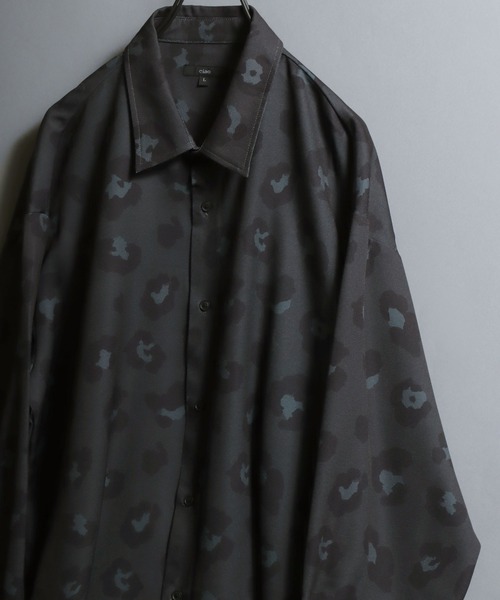 ANPAS（アンパス）の「All-over patterned georgette fluid shirt/ジョーゼット とろみ 総柄長袖シャツ 柄シャツ メンズ ペイズリー/フラワー/幾何学/レトロ/モノトーン（シャツ/ブラウス・メンズ・ブラック系2/ブラック系1/アイボリー系2/ホワイト系1/ブラウン系1/ブラウン系2/ホワイト系2/ブラック系5/ホワイト系3/ライトグレー系1/ブラック系4/ホワイト系5/ベージュ系1/アイボリー系1/ブラック系3/グレー系1/ホワイト系4/ホワイト系6/ベージュ系2/ダークグリーン系1/ダークグリーン系2/ダークブラウン系1/ダークブラウン系2/ダークブラウン系3/ダークブラウン系4・M/L）」の18枚目の写真