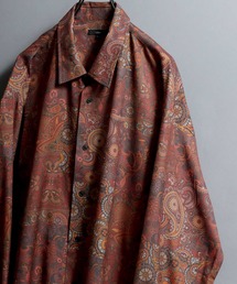 ANPAS（アンパス）の「All-over patterned georgette fluid shirt/ジョーゼット とろみ 総柄長袖シャツ 柄シャツ メンズ ペイズリー/フラワー/幾何学/レトロ/モノトーン（シャツ/ブラウス）」