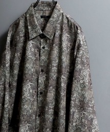 ANPAS（アンパス）の「All-over patterned georgette fluid shirt/ジョーゼット とろみ 総柄長袖シャツ 柄シャツ メンズ ペイズリー/フラワー/幾何学/レトロ/モノトーン（シャツ/ブラウス）」