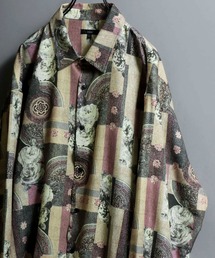 ANPAS（アンパス）の「All-over patterned georgette fluid shirt/ジョーゼット とろみ 総柄長袖シャツ 柄シャツ メンズ ペイズリー/フラワー/幾何学/レトロ/モノトーン（シャツ/ブラウス）」