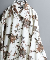 ANPAS（アンパス）の「All-over patterned georgette fluid shirt/ジョーゼット とろみ 総柄長袖シャツ 柄シャツ メンズ ペイズリー/フラワー/幾何学/レトロ/モノトーン（シャツ/ブラウス）」