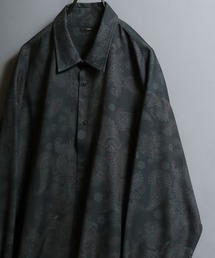 ANPAS（アンパス）の「All-over patterned georgette fluid shirt/ジョーゼット とろみ 総柄長袖シャツ 柄シャツ メンズ ペイズリー/フラワー/幾何学/レトロ/モノトーン（シャツ/ブラウス）」