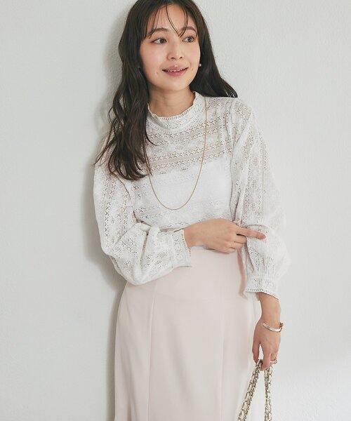 La boutique BonBon(ラブティックボンボン)の「【今すぐお届け!・オケージョン対応】レースブラウス(シャツ/ブラウス・レディース・ホワイト/ネイビー・FREE)」の16枚目の写真
