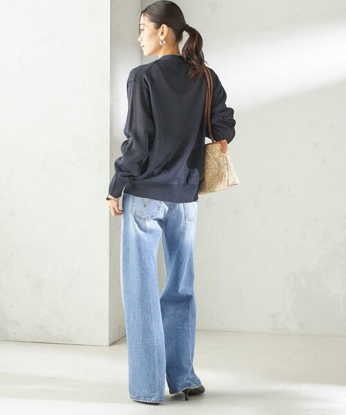 SHIPS（シップス）の「〈手洗い可能〉ブライト ペーパー Vネック ニット カーディガン（カーディガン/ボレロ・レディース・オフホワイト/ネイビー/グリーン・ONE SIZE）」の22枚目の写真