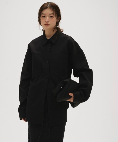 TODAYFUL（トゥデイフル）の「Cottontwill Over Shirts（シャツ/ブラウス・レディース・ホワイト/ブラック・FREE）」の2枚目の写真