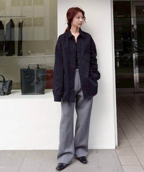 TODAYFUL（トゥデイフル）の「Cottontwill Over Shirts（シャツ/ブラウス・レディース・ホワイト/ブラック・FREE）」の19枚目の写真