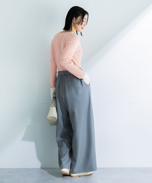 Green　Parks（グリーンパークス）の「デザインタックワイドパンツ（スラックス・レディース・グレー/ライトベージュ/ブラック・FREE）」の9枚目の写真