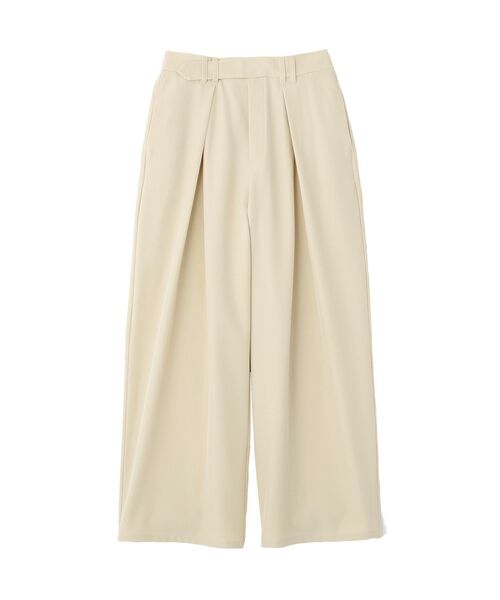 Green　Parks（グリーンパークス）の「デザインタックワイドパンツ（スラックス・レディース・グレー/ライトベージュ/ブラック・FREE）」の16枚目の写真