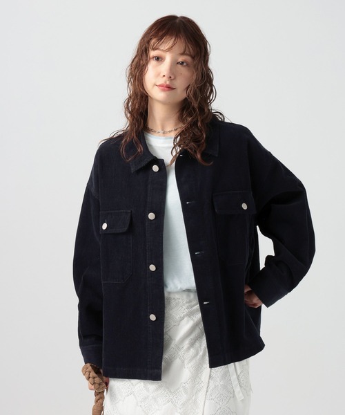 BAYFLOW（ベイフロー）の「[春まで着られる]フェードコーデュロイブルゾン（ブルゾン・レディース・ネイビー/ピンク/アイボリー・FREE）」の13枚目の写真