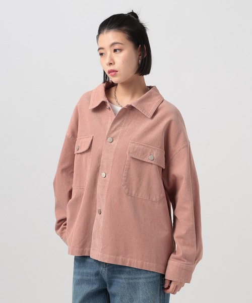 BAYFLOW（ベイフロー）の「[春まで着られる]フェードコーデュロイブルゾン（ブルゾン・レディース・ネイビー/ピンク/アイボリー・FREE）」の11枚目の写真