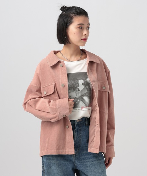 BAYFLOW（ベイフロー）の「[春まで着られる]フェードコーデュロイブルゾン（ブルゾン・レディース・ネイビー/ピンク/アイボリー・FREE）」の10枚目の写真