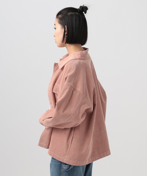 BAYFLOW（ベイフロー）の「[春まで着られる]フェードコーデュロイブルゾン（ブルゾン・レディース・ネイビー/ピンク/アイボリー・FREE）」の4枚目の写真