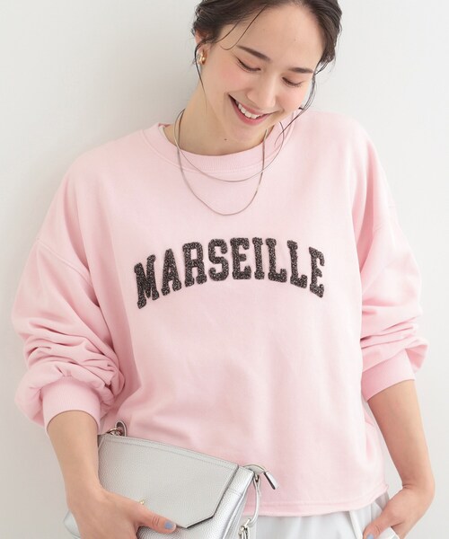 SHOO・LA・RUE（シューラルー）の「サガラ刺繍アソート裏毛スウェット（スウェット・レディース・ライトグレー系/ピンク系1/チャコールグレー/ブラウン系2・04/03/02/01）」の4枚目の写真