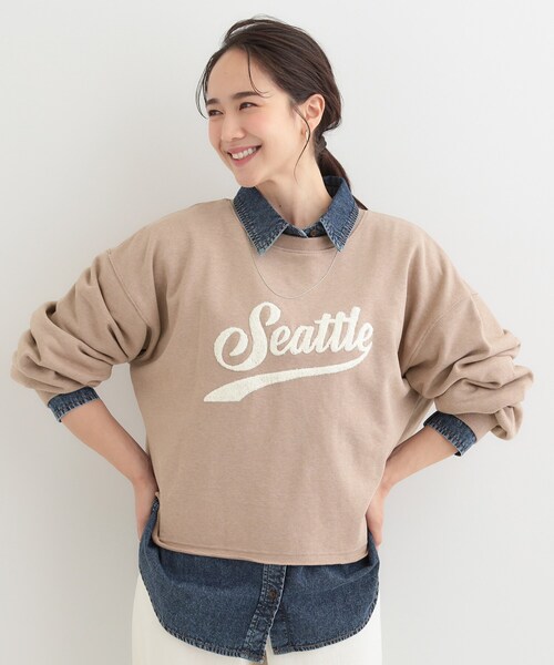 SHOO・LA・RUE（シューラルー）の「サガラ刺繍アソート裏毛スウェット（スウェット・レディース・ライトグレー系/ピンク系1/チャコールグレー/ブラウン系2・04/03/02/01）」の9枚目の写真